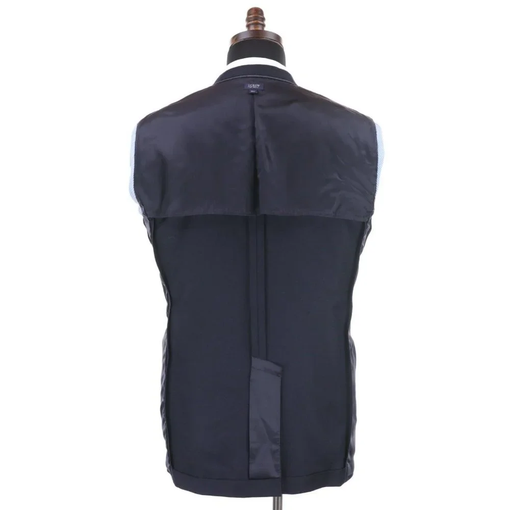 J Crew Ludlow Loro Piana 130's Wool Blazer Sport Coat Jacket 40L Midnight Blue - Picture 9 of 11